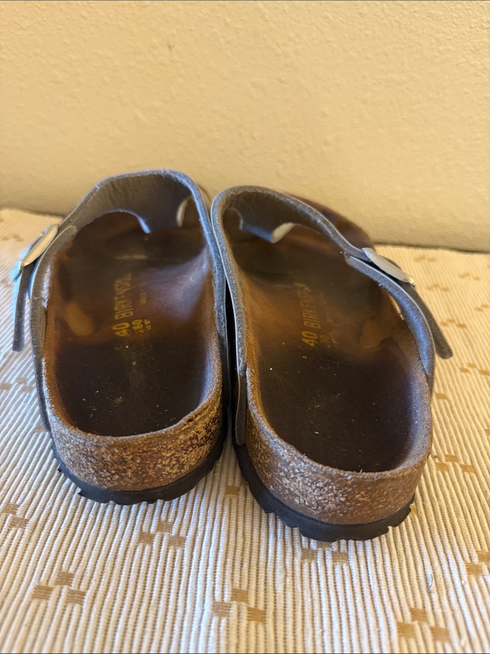 Birkenstock Gizeh Metallic Silver Thong Sandals Womens 9 EU 40 Comfort Shoes - Picture 5 of 16